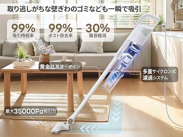 ⭐️掃除機 コードレス 35000Pa 強力吸引  水拭き サイクロン 2WAY⭐️ Amazon.co.jp: 掃除機 コードレス 強力吸引 35000Pa サイクロン