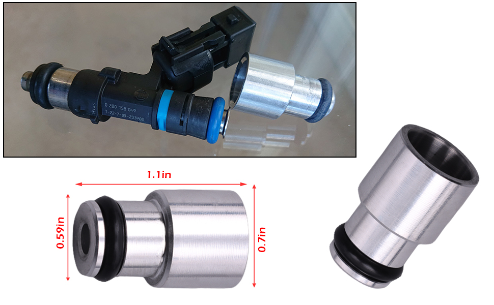 FUSCH 8Pcs LS3 LS7 LS9 L76 Shorty Fuel Injector Adapter