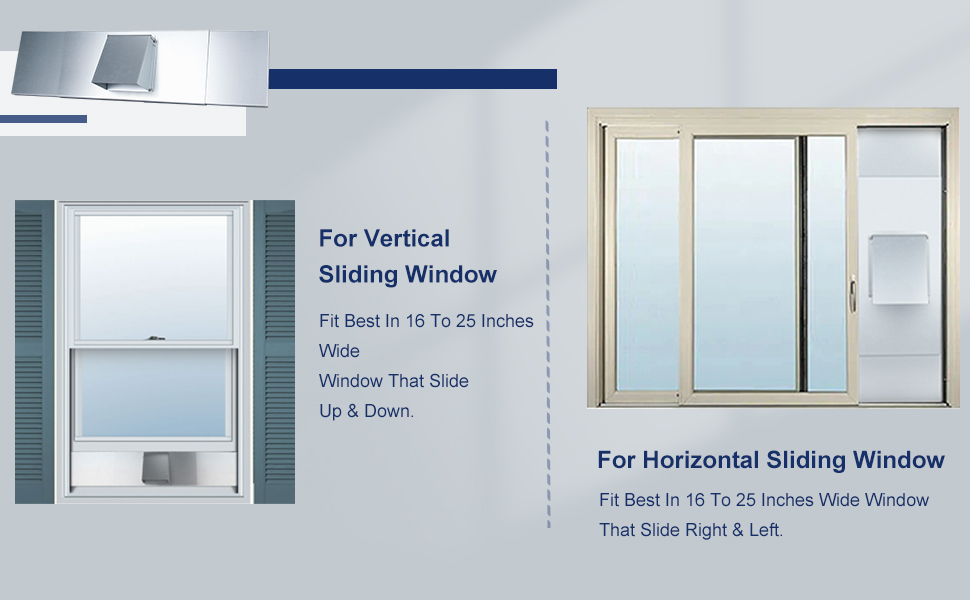 TOPOWN Galvanized Steel Window Dryer Vent for 4" Dryer Vent