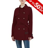 Orolay Women's 3/4 Length Double Breasted Trench Coat Lapel Jacket with Belt