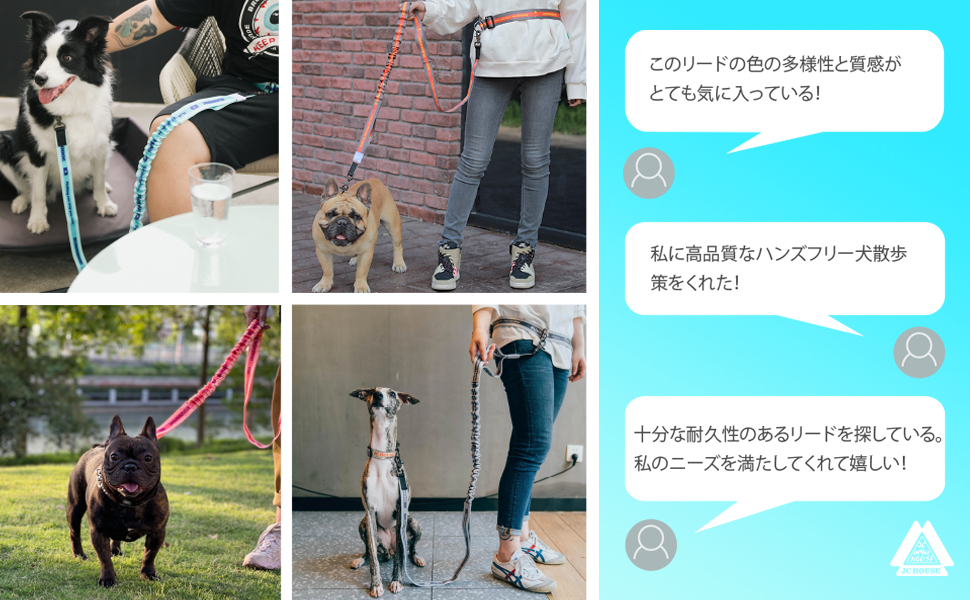 Amazon Jc House 犬 リード 中型犬 大型犬用 ランニングリード ハンズフリー 腰ベルト付き 365日の保証 訓練 散歩 ジョギング 犬用リード 持ち手2個 伸縮性 頑丈 高強度材料 噛み切れ防止 荷重100kg ブルー 5218 Jc House リード 通販