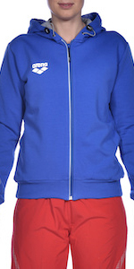arena team line collection blue hooded jacket for workouts gym leisure sportswear for women