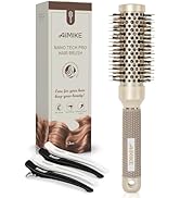 AIMIKE Round Brush, 1.3 Inch Barrel, Nano Thermal Ceramic & Ionic Tech, Boar Bristles, for Blow D...
