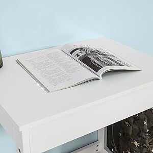 SoBuy Wood White Home Office Kids Table Computer Desk With Drawer,FWT43-W 13 FWT43-W