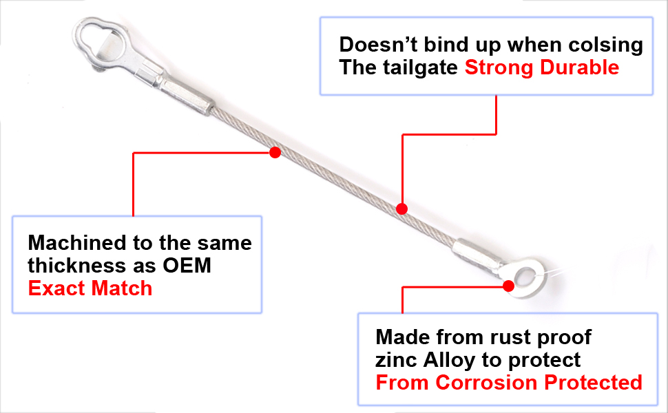 Mallofusa Tailgate Cable Tail Gate Replacement Compatible