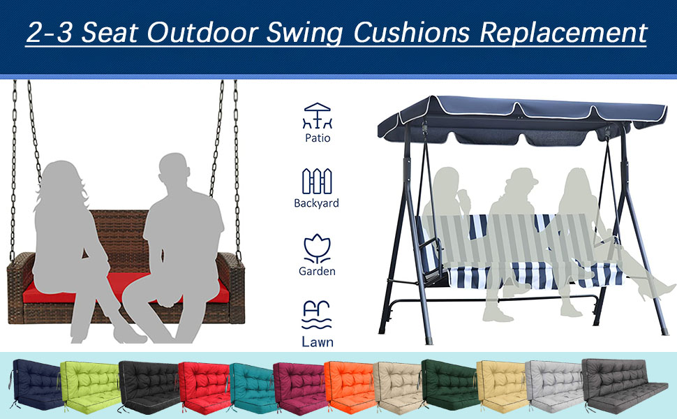 Swing Replacement Cushions, 23 Seater Outdoor Swing Bench