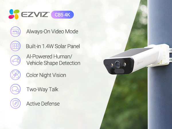 ccc　EZVIZ CB5 4K 屋外防犯カメラ The Wireless Security Camera That Powers Itself! EZVIZ CB5