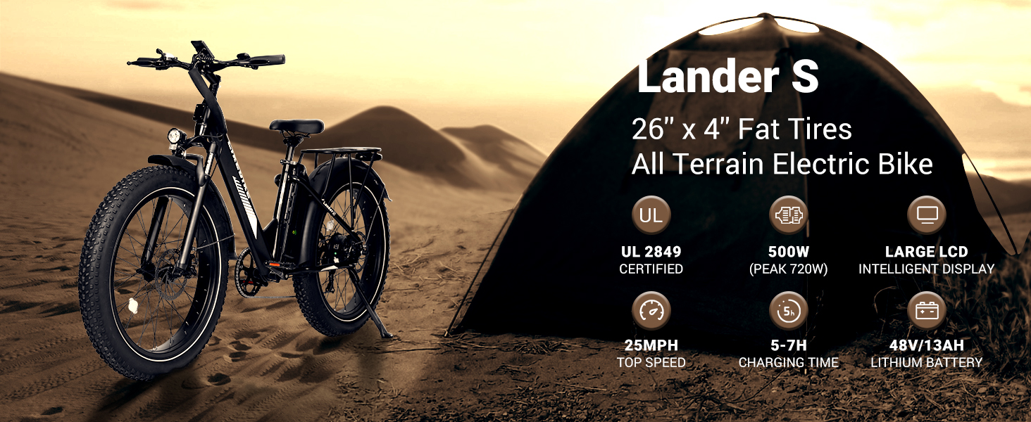 Electric Bike 26"Fat Tire Electric Bicycle Peak 720W E