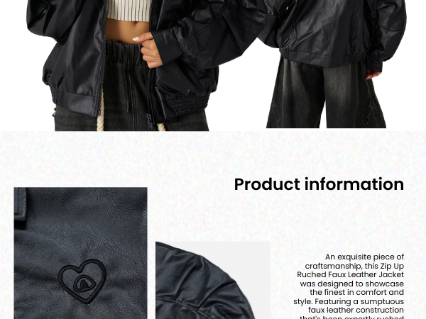 Aelfric Eden Womens Leather Jacket Oversized Y2k Faux