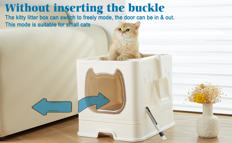 Cat Litter Box, Covered Kitty Litter Box with Lid for Small