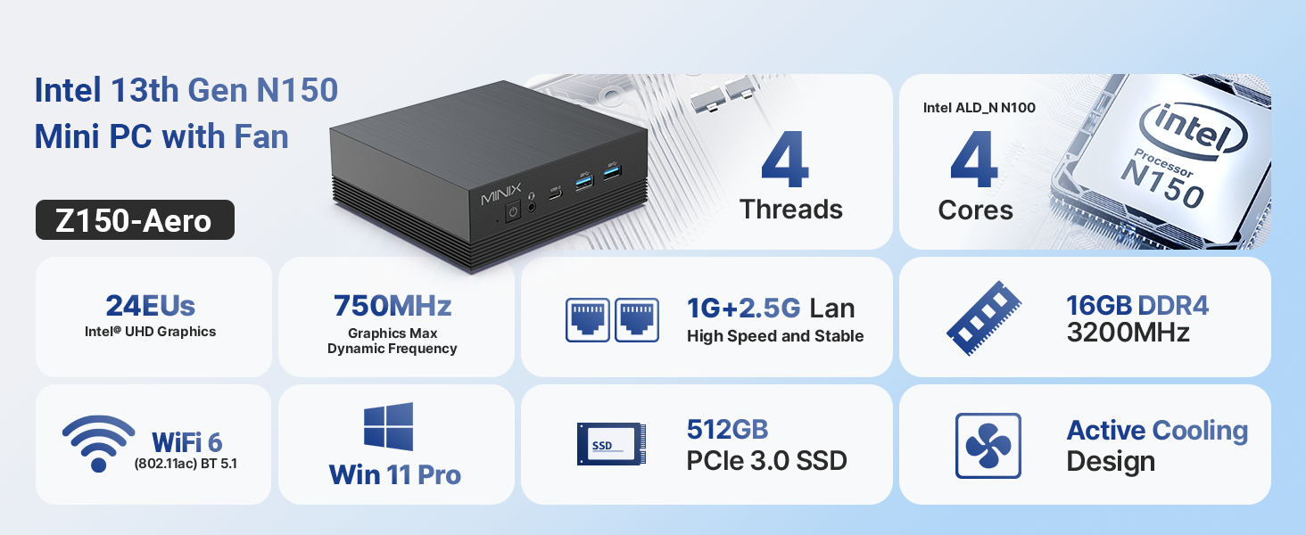 Z150-Aero mini pc window 11 pro