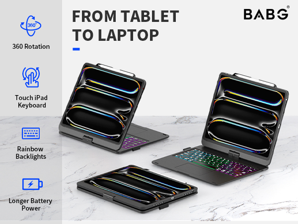 Amazon.com: BABG Keyboard Case for iPad Air 13 inch&iPad Pro