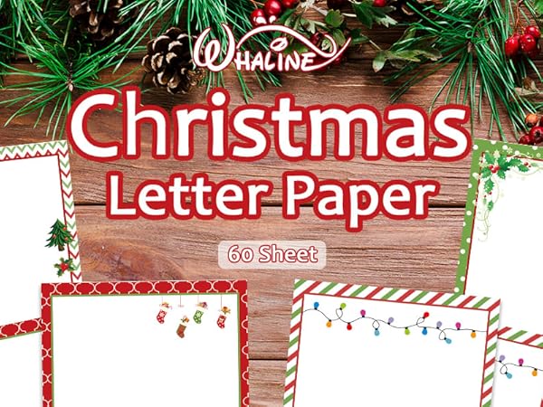 amazon-com-whaline-60-sheet-christmas-letter-paper-4-design-cartoon-stationary-writing-paper-red-green-holiday-letterhead-letter-to-santa-for-notes-greeting-cards-invitations-office-school-printing-8-5-x-11-in-office-products
