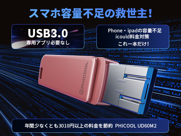 128GB usbメモリ OTG高速4in1 Phon P 亜鉛合金 1843