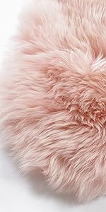 light pink sheepskin rug