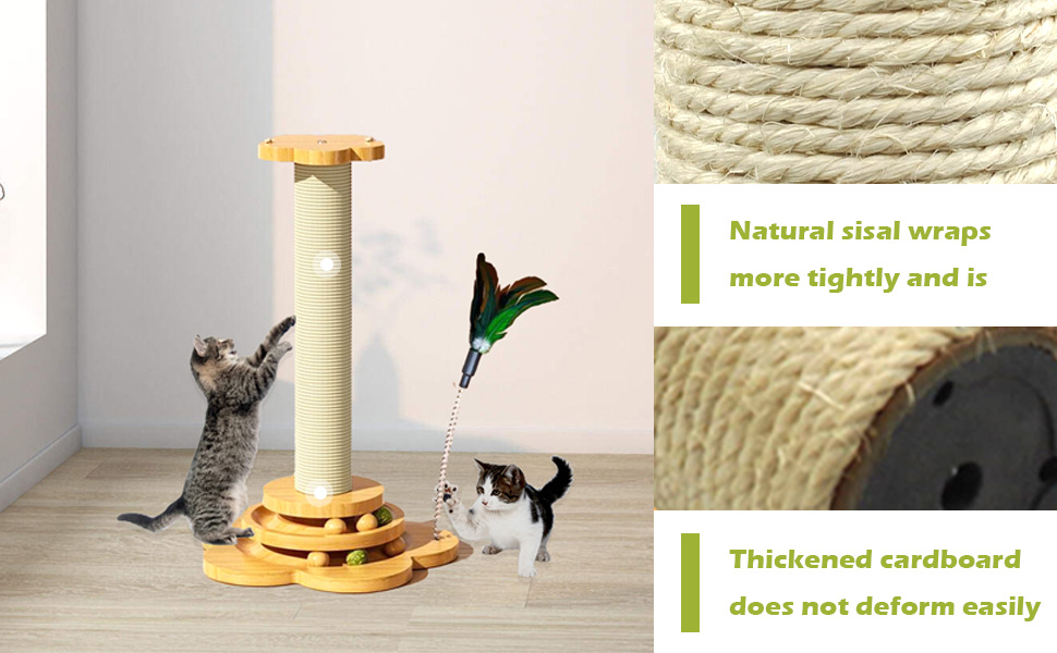 MUYG 4 Pcs Cat Scratching Post Replacement for Indoor 15.7 x 3.1 Inches Cats Tree
