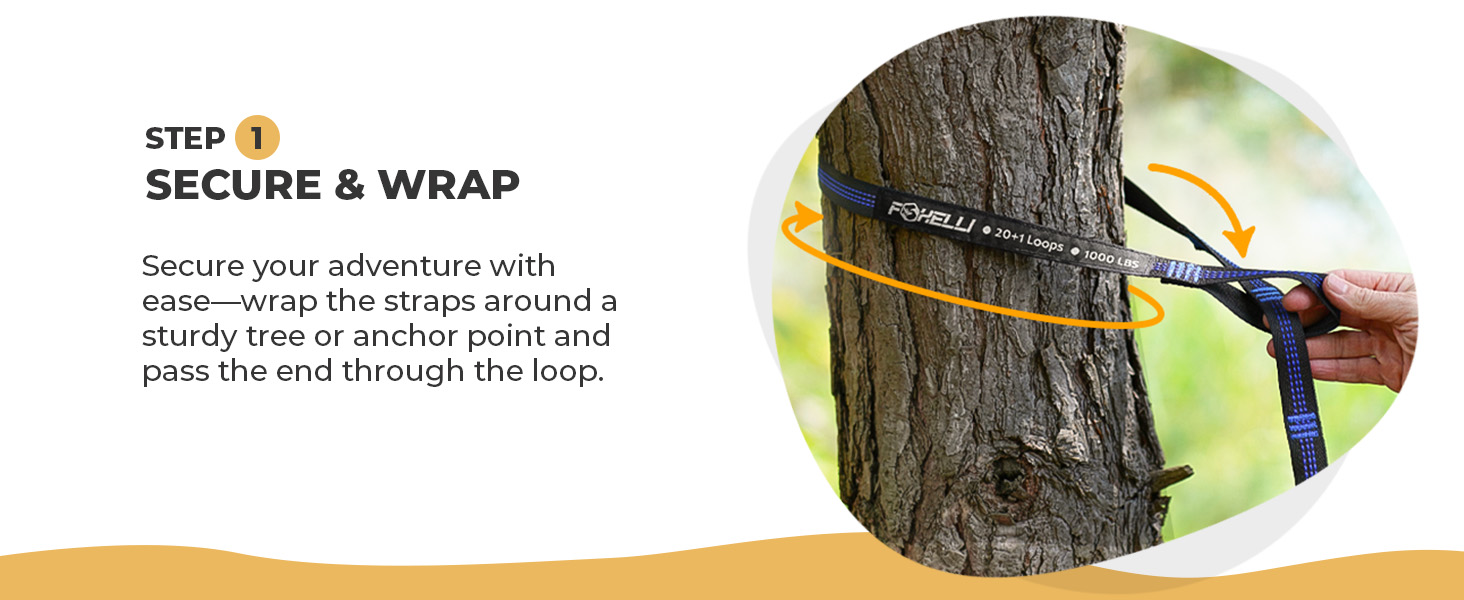 Foxelli XL Hammock Straps - Extra Long 20FT Heavy Duty No-Stretch Suspension System, 40+2 Loops, 2000 LBS Capacity, for Indoor/Outdoor Use – Set of 2 Straps & Carry Bag 12 easy setup hammock straps backpacking no stretch outdoor gear strong tree portable extra long