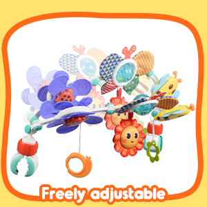 HappyKidsClub Baby Toys 0-12 Months, Baby Pram Toys Baby Essentials for Newborn Pushchair & Pram Toys Baby Boy Girl Gifts Newborn Baby Boy Girl Toys Christmas Xmas Gifts for Kids 13 Newborn Baby Boy Girl Toys