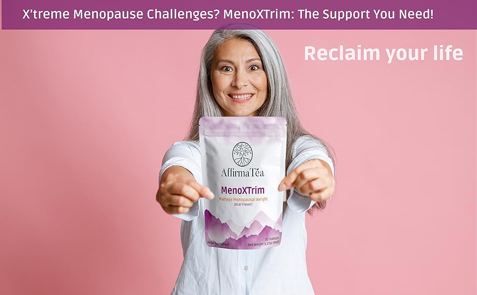 A women Holding AffirmaTea's MenoXtrim
