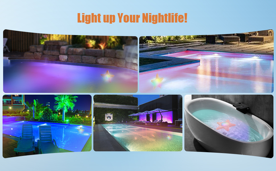 HKYUSHINE Starfish LED Pool Lights, 20W/12V RGB LED