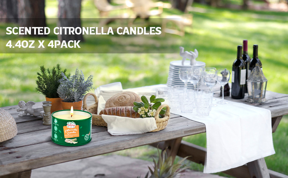 Amazon 4 pack citronella candles outdoor 28 oz 200 hours burn