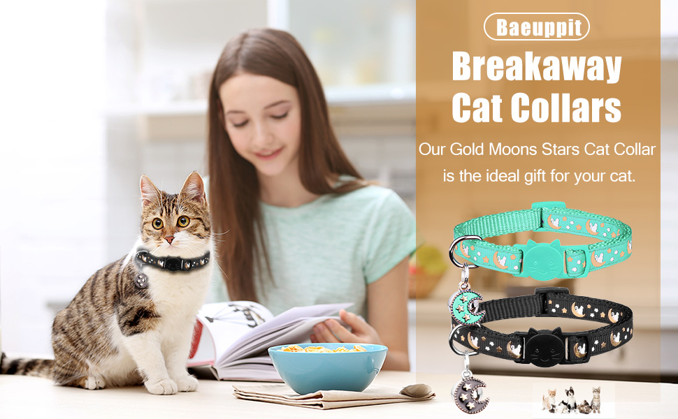 Pet Supplies 2Pcs Breakaway Cats Collars Cat Collars for Boy & Girl