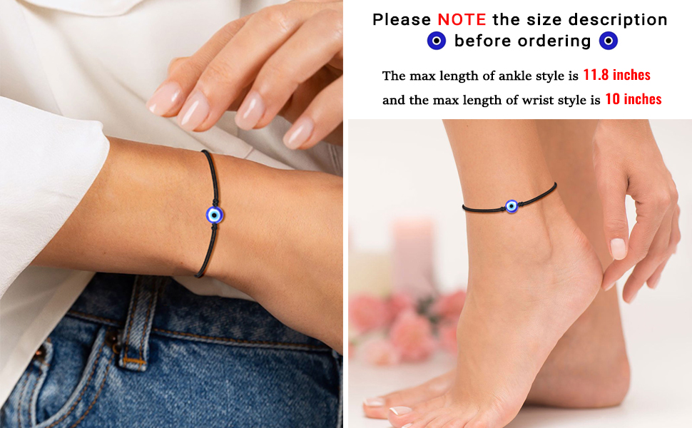 Evil Eye Anklet Bracelets for Women Girls 