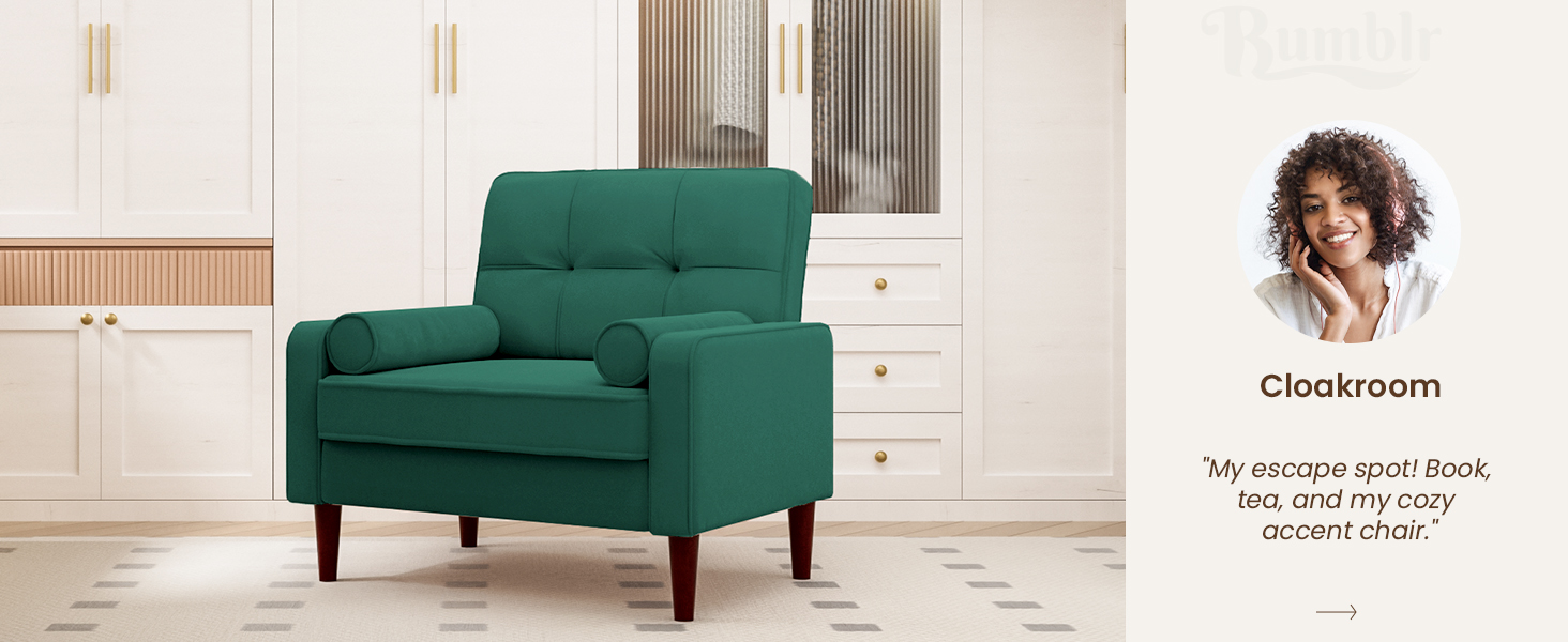 Accent chairs with high density foam cushions are comfy, supportive for many years of enjoyment.