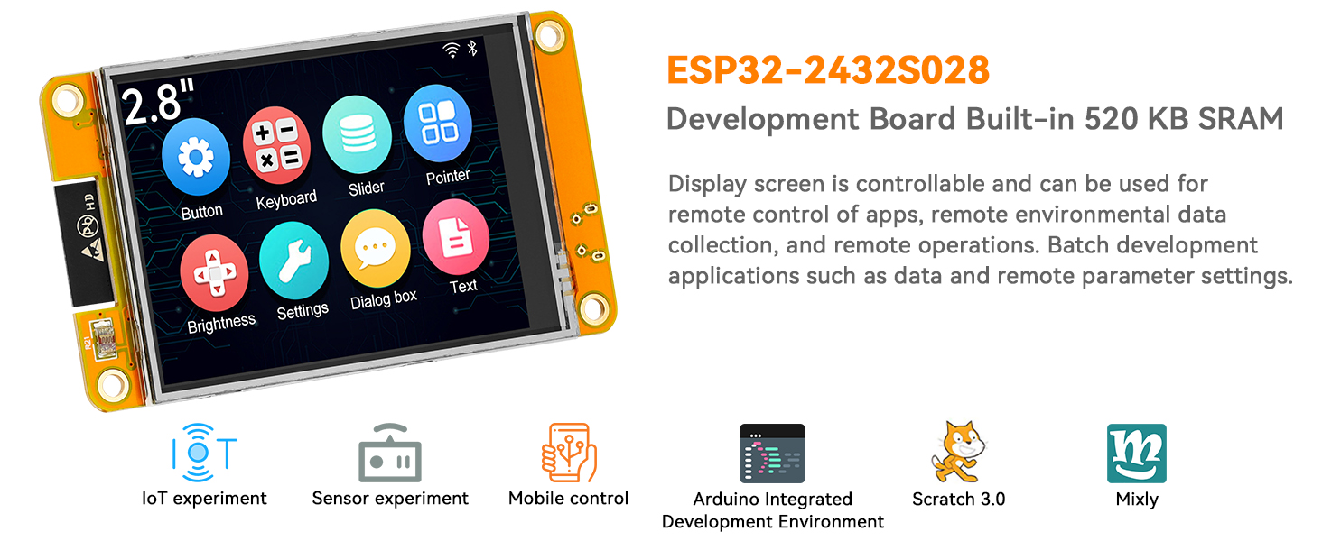 Amazon.com: 2.8" inch ESP32 Display ESP32-2432S028R ILI9341 Resistive ...