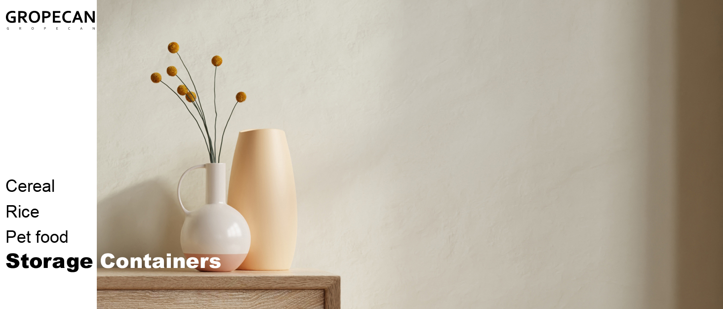 Foldable grain rice pet food storage container