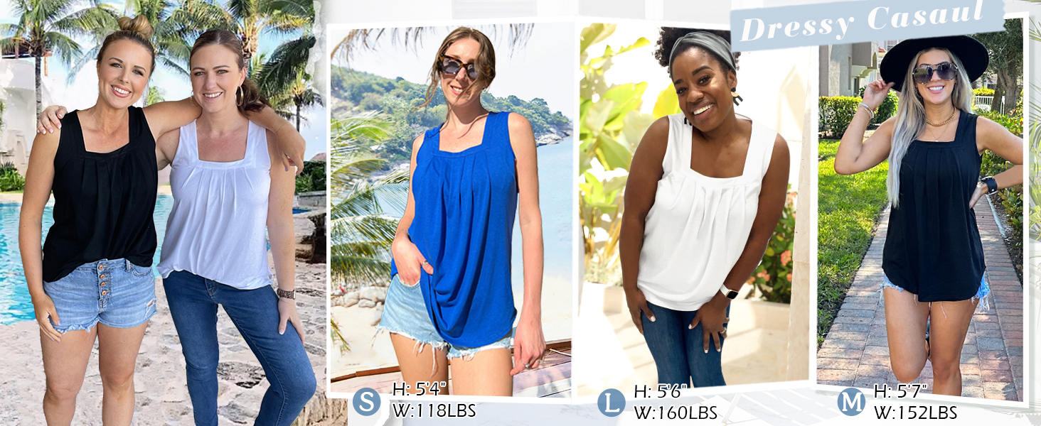 summer clothes for women pleated tank tops