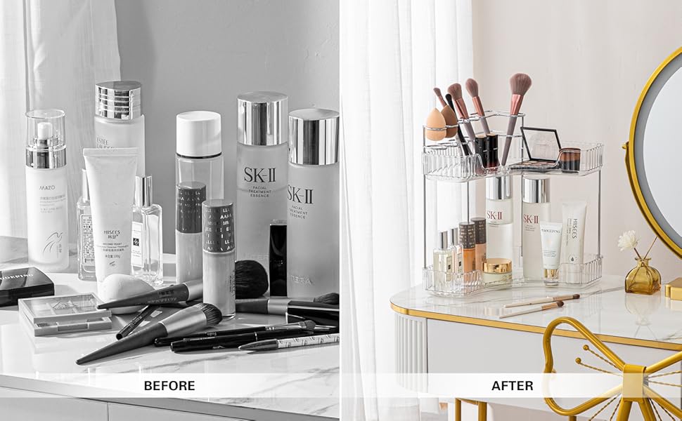 CICUFY 2Tier Acrylic Corner Makeup Organizer Stylish