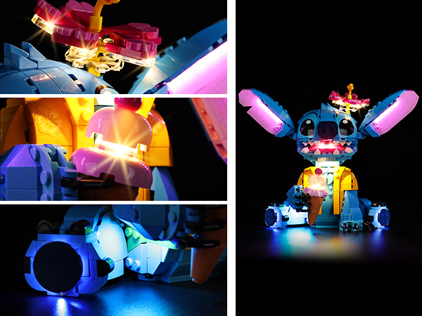 スティッチ　アクションランプ、照明 Amazon.com: Kyglaring Light Kit for Lego Disney Stitch Toy