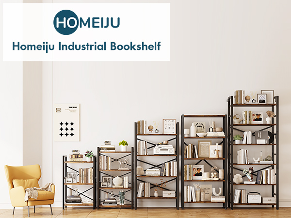 Amazon.com: 6 Tier Bookshelf, Industrial Bookcase with 8