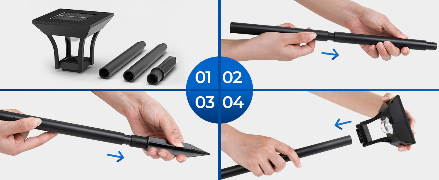 RGBCW solar pathway light outdoor for yard patio