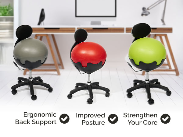 Aeromat Exercise Ball Chair Active Sitting For Office Or Home