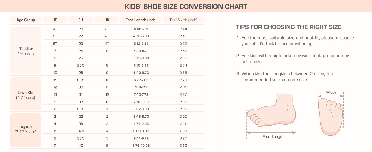 Kids Size Chart