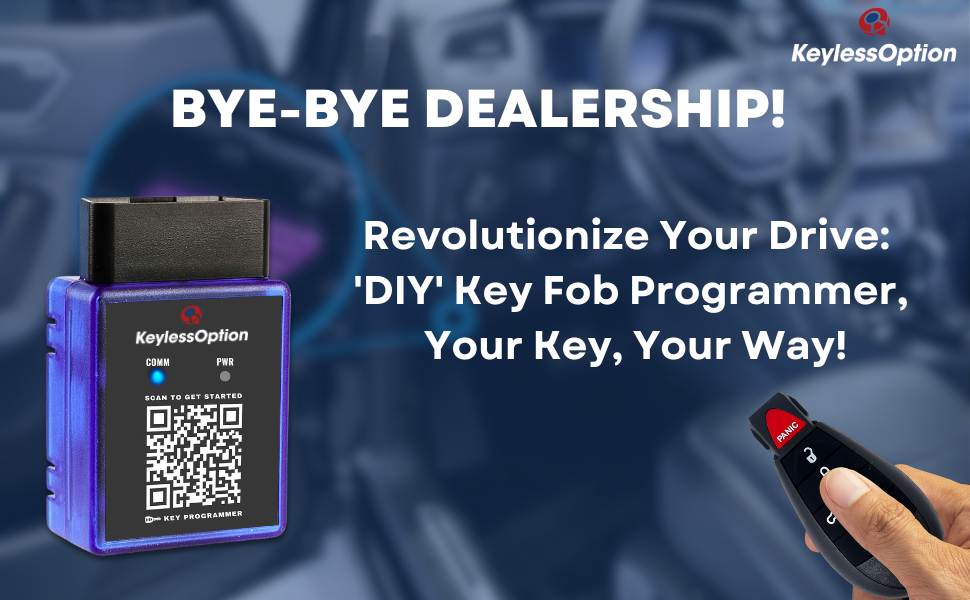 KeylessOption OBD Car Key Fob Programmer DIY Plug and Pair