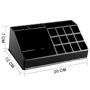 Luxury Classic Pure Black Cosmetic Organiser 