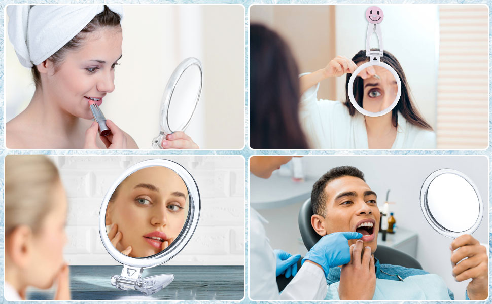 20x Magnifying Mirror Travel Size, Handheld Mirror with Handle, Hand