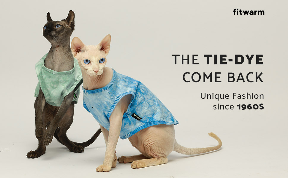 Fitwarm 2-Pack 100% Cotton Tie Dye Dog Clothes