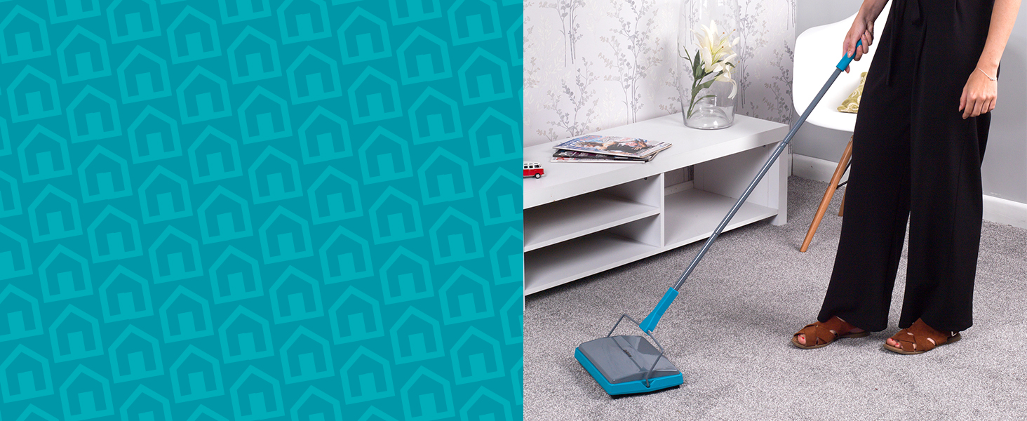 Beldray LA024855TQ Carpet Sweeper Manual Floor Cleaner, Roller To Clean Carpets And Hard