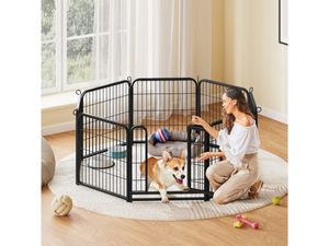 犬用サークル ブラック 8枚セット 高さ100cm スチールペットサークル 8枚セット ブラック | KISSBABY
