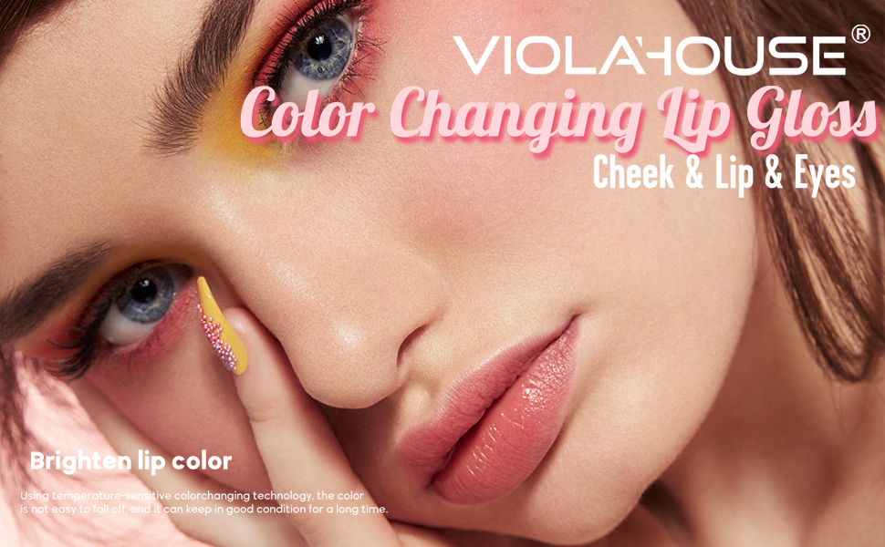 VIOLA HOUSE Color Changing Lip Gloss, PH Lip Tinted, High
