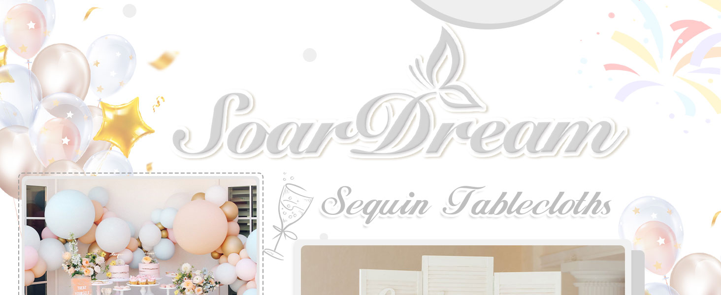Silver Sequin Tablecloth