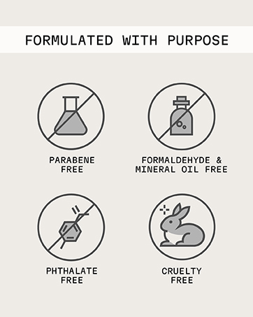 formulated with purpose free mineral oil cruelty free phthalate free paraben free
