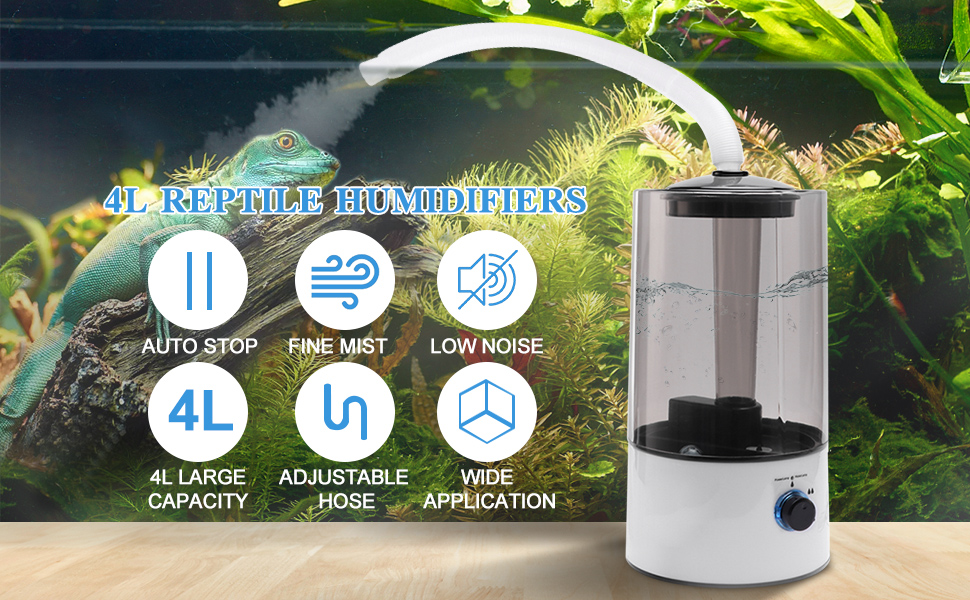 EKDJKK 4L Reptile Humidifiers, Reptile Fogger Terrarium