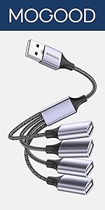 Amazon.co.jp: MOGOOD USB分岐器 4-in-1 USBケーブル USBハブ