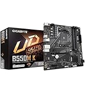 GIGABYTE B550M K Motherboard, Supports AMD AM4 Ryzen 5000 Processors, Micro-ATX, DDR4, Dual M.2, ...