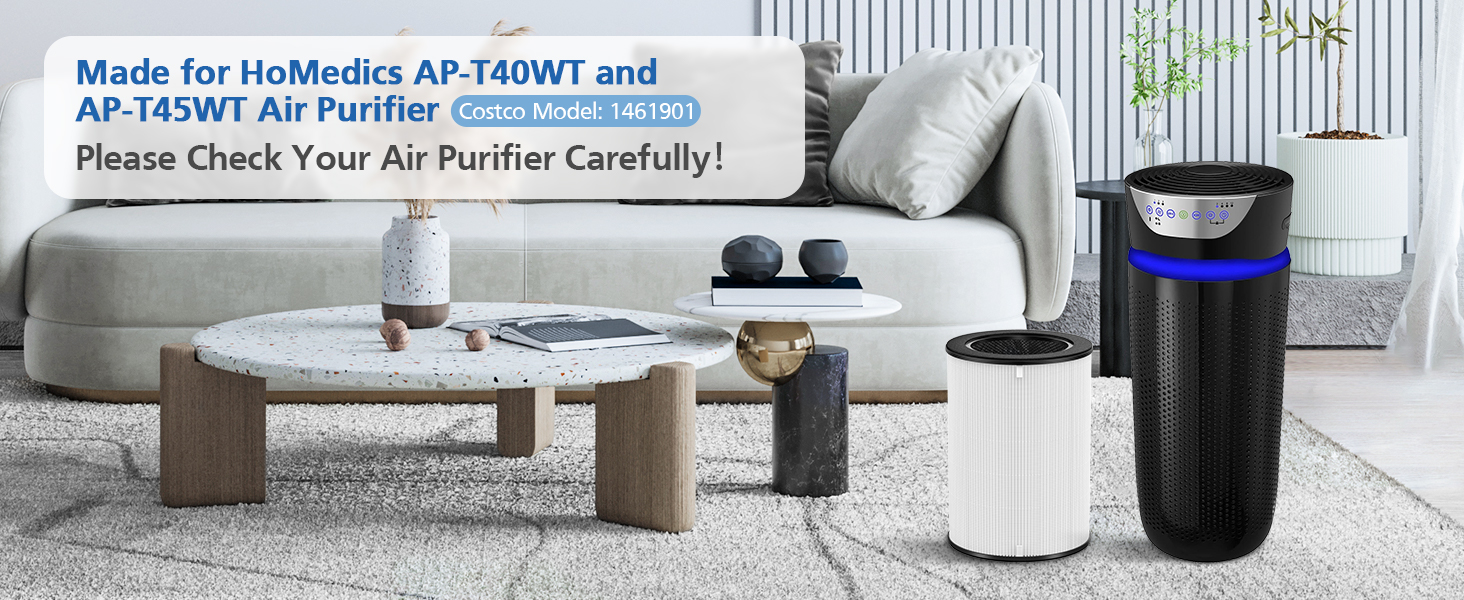 Made for HoMedics AP-T40WT and AP-T45WT Air Purifier Costco Model: 1461901